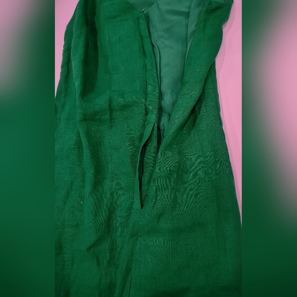 J Crew Kelly Green Sleeveless Washable Linen Dress NWT - Picture 3 of 8